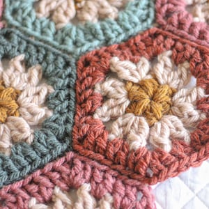 CROCHET PATTERN Harvest Hexi Quilt PDF Pattern Instant Download Granny Square Blanket Crochet Quilt Hexagon Blanket image 2
