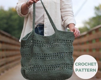 CROCHET PATTERN Beachgrass Tote Bag Crochet Bag Summer Purse
