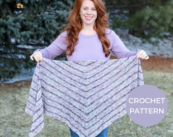 CROCHET PATTERN | Harmony Lite | PDF Pattern | Instant Download | Easy Skill | Beginner | Striped Shawl | Crochet Wrap | Triangle Scarf