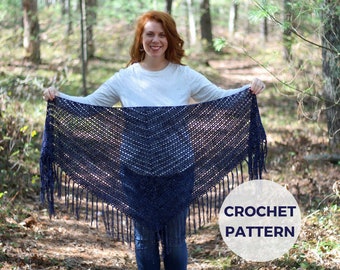 CROCHET PATTERN | Ocean Eyes Shawl | PDF Pattern | Instant Download | Crochet Pattern | Beginner Crochet | Airy Shawl | Little Red Knits