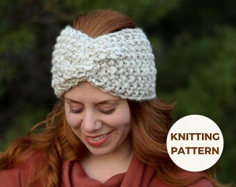 Knit Twisted Headband Pattern | Beginner Chunky Style (PDF Pattern)