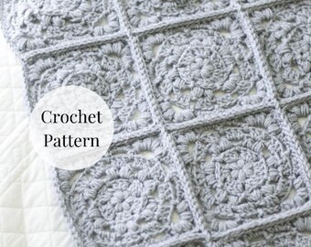 Vintage Heirloom Crochet Blanket Pattern | Granny Square Throw (PDF Pattern)