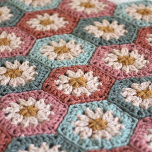 CROCHET PATTERN Harvest Hexi Quilt PDF Pattern Instant Download Granny Square Blanket Crochet Quilt Hexagon Blanket image 3