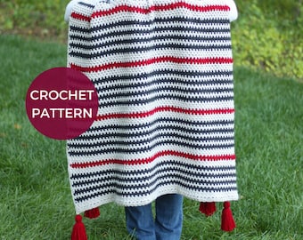 簡単なストライプ柄かぎ針編みブランケットのパターン、キャビン