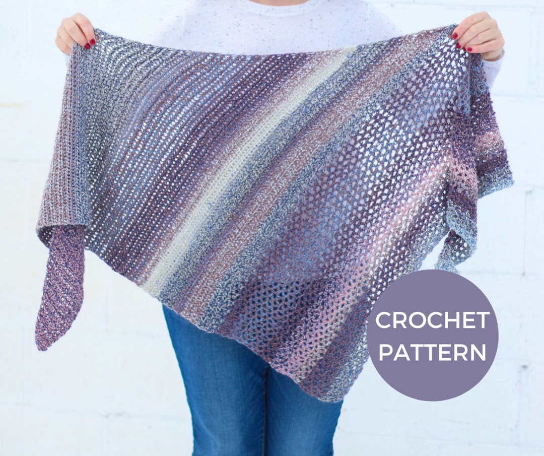 Starlight Shawl Crochet Pattern | Asymmetrical Triangle Scarf (PDF ...