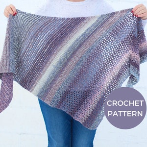 CROCHET PATTERN | Starlight Shawl | PDF Pattern | Instant Download | Beginner | Asymmetrical Shawl | Crochet Wrap | Triangle Scarf