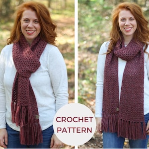 CROCHET PATTERN | Dahlia Scarf | PDF Pattern | Instant Download | Beginner  Crochet Scarf Pattern | Fall / Winter Scarf | Little Red Knits