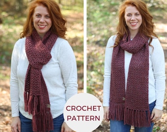CROCHET PATTERN | Dahlia Scarf | PDF Pattern | Instant Download | Beginner  Crochet Scarf Pattern | Fall / Winter Scarf | Little Red Knits