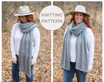 KNITTING PATTERN | Lattice Blanket Scarf | PDF Pattern | Instant Download | Beginner Friendly | Knit Wrap | Lace Wrap | Winter Scarf