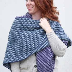 CROCHET PATTERN Aurora Fade PDF Pattern Instant Download Beginner Asymmetrical Shawl Crochet Wrap Triangle Scarf Fade image 6