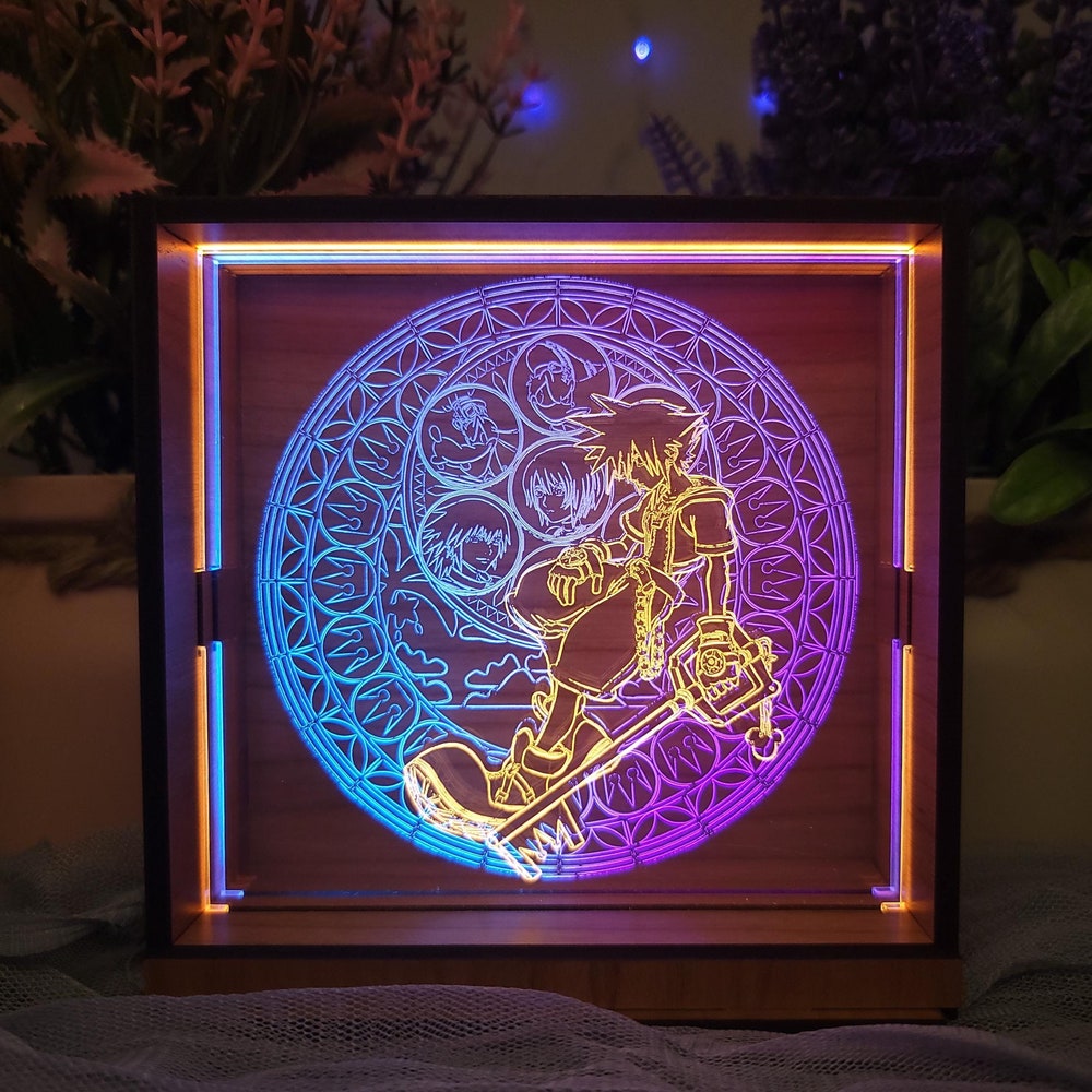 Peckshirt Custom Kingdom Hearts Sora Stained Glass Led Light Box