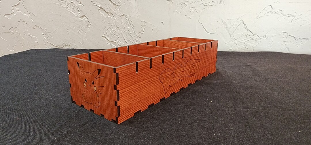 Pokémon Card Wood Storage Box three Dividers Included Etsy