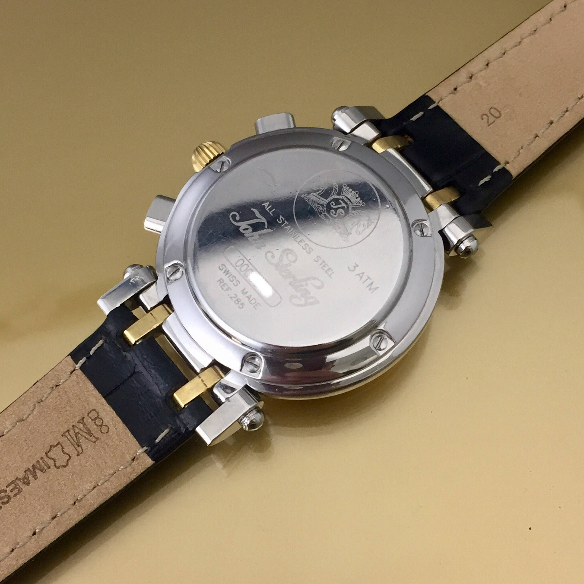 Watch JOHN STERLING Topsail automatic chronograph steel and gold 18kt  vintage year 90