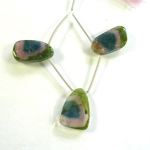 Watermelon tourmaline slice beads 21mm 3 pieces image 2