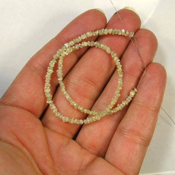 Yellow diamond raw chip beads 2-2.5mm 8" strand