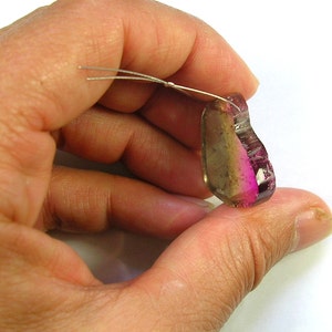 Watermelon tourmaline slice bead AA 24 x 22.5mm image 3