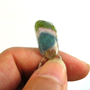 Watermelon tourmaline slice beads 21mm 3 pieces image 4