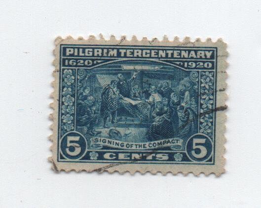 5 cent 1920 Pilgrim Tercentenary (Scott's 550) Postage Stamp Single, Used
