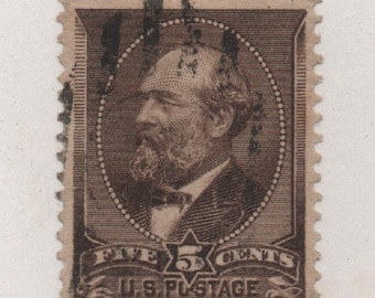 1882 5 cent James Garfield (Scott&#39;s 205) Regular Issue Stamp, Used