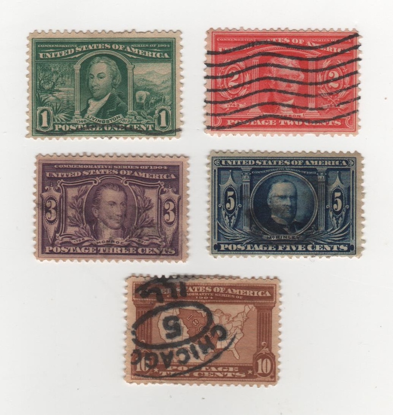 1904 Louisiana Purchase scott's 32327 Postage Stamp Set of 5, Used Etsy