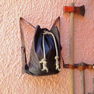 Zaino Estate In Pelle Sacco Borsa Corda In Canapa Etsy