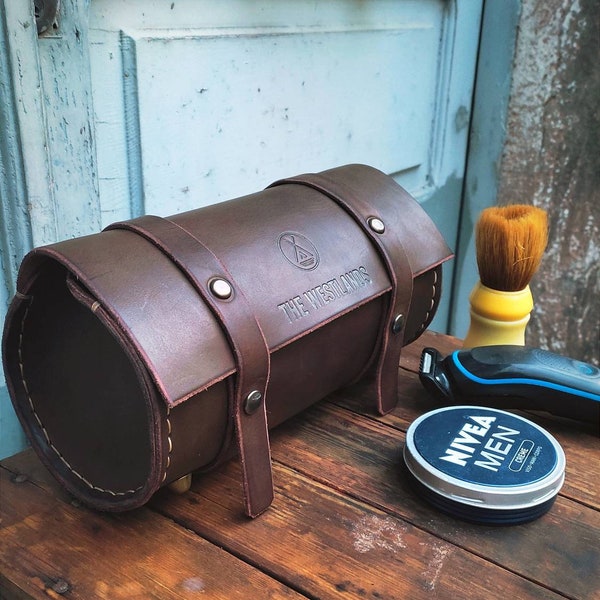 Sac de dopp kit en cuir personnalisé, sac de toilette de cadeau de garçons d'honneur,Cuir trousse de toilette personnalisée pour hommes