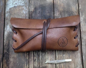 Genuine Leather Tobacco holder Pouch The Westlands Leather Handmade leather tobacco case Made in Italy leather Mexican leather pouch case