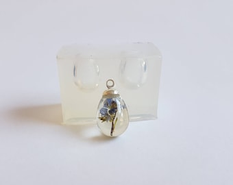 2 x tiny drop shape clear transparent silicone mould for resin jewellery  H 14 x 11 mm (~0.5ml x 2)