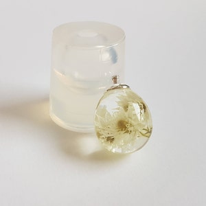 Transparent silicone pendant mould for resin jewelry water drop 23 x 20 mm (~5ml)