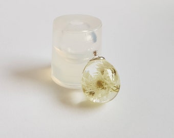Transparent silicone pendant mould for resin jewelry water drop 23 x 20 mm (~5ml)