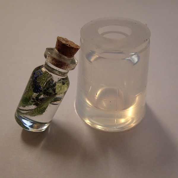 Transparent silicone Bottle mould for resin jewellery H 35 x 16 mm (~6ml)