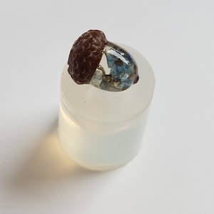 Small acorn 20 x 15mm clear silicone mould for resin jewellery, glossy body part and matt cap part