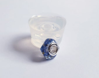 Clear silicone european smooth facets bead mould for resin jewellery 16 mm, h 8 mm
