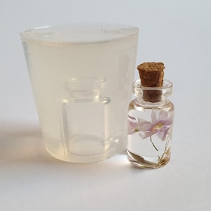 Hollow neck Transparent silicone mold for resin jewellery bottle H 24 x 13 mm (~3ml)