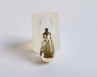 Transparent silicone mold for resin jewelry water drop 24 x 15 mm, pendant mold for resin (~2.5ml)