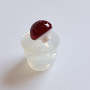 Mushroom clear silicone mould for resin jewellery and craft H 18 x 20mm