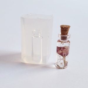 Hollow neck Bottle shape silicone mould for resin jewellery H 29 x 10 mm(~2ml)