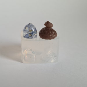 Clear silicone acorn mold for resin 24 x 16 mm ( body/nut + cap)
