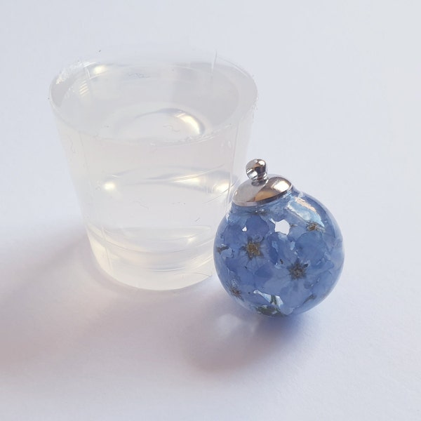 Sphere mold for resin 22 mm transparent clear silicone mold for resin jewellery (~6ml)