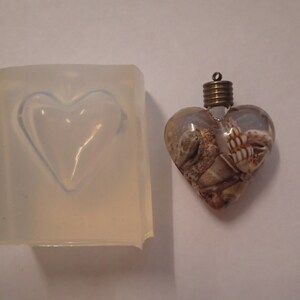Silikonform Puffy Herz für Resin-Schmuck (H35 x 35 mm)