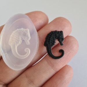 Clear silicone mold for resin/clay tiny seahorse 19 x 14 mm. Seahorse mould for resin.