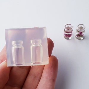 21 x 11 mm double tiny bottle silicone mold for resin, bottle mold with hollow neck