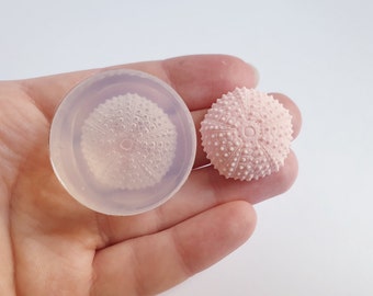 25 x 10 mm sea urchin shell clear silicone mold for resin, real shell texture