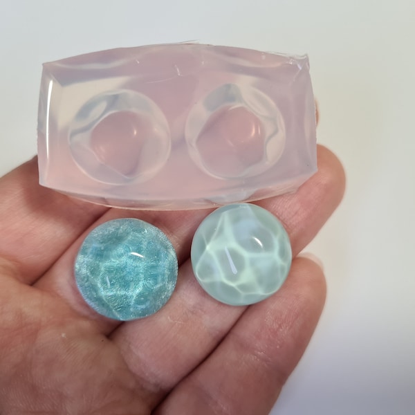 Water ripple mould for resin, Light reflection double mold 19.5 x 8 mm
