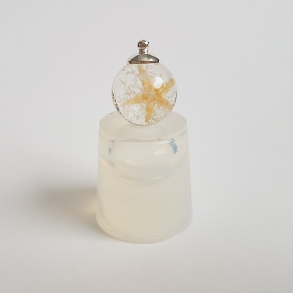 pendant mold for resin earrings mould Transparent silicone double mold for resin jewelry 19 mm sphere ball ~4ml x 2