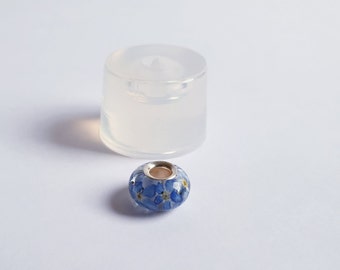 Small european clear silicone bead mould for resin jewellery 14 mm, h 7 mm (~1ml)