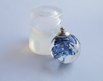 Sphere mold for resin 25 mm, transparent clear silicone mould, pendant mold (~8ml)