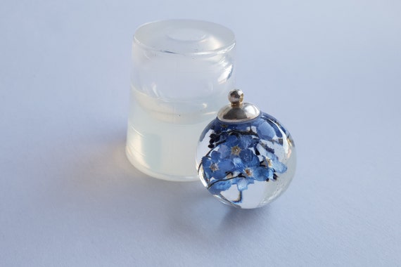 pendant mold for resin earrings mould Transparent silicone double mold for resin jewelry 19 mm sphere ball ~4ml x 2