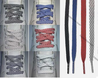HERRINGBONE pattern 5 lengths ( 90/120/140/160/180cm) Reflective flat athletic shoe laces
