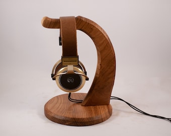 Wooden headphone holder, headphone stand, headphone hanger